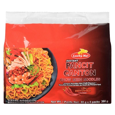 Lucky Me! Nouilles instantanées Pancit Canton Saveur de Piment fort 6 x 60g