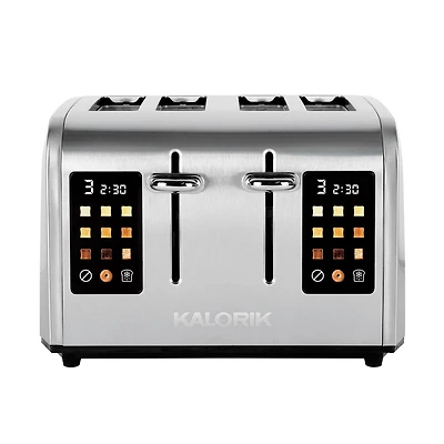Kalorik 4-Slice Digital Toaster with Full Touch Screen Shade Selector and Intelligent Countdown Timer, TO 52302 SS, Kalorik® 4-Slice Toaster