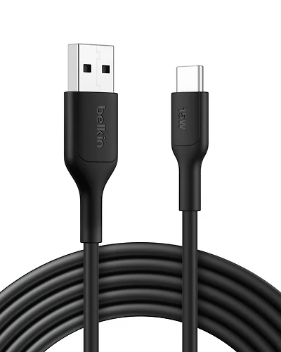 Cable BoostCharge Eco USBA vers Lightning 1 m/3,3 pi Cable souple et flexible pour charge rapide, cable chargeur Lightning pour iPhone 14 et series anterieures iPad 9e gen et AirPods NR