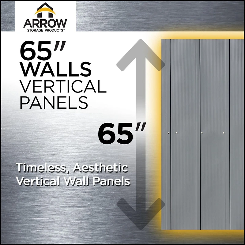 Arrow Classic Steel Storage Shed, 10x8, Flute Grey