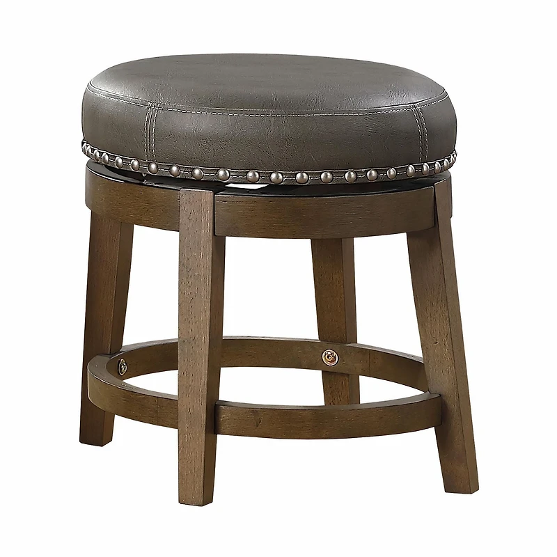 Topline Home Furnishings Tabouret rond pivotant en similicuir