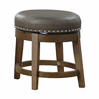 Topline Home Furnishings Tabouret rond pivotant en similicuir