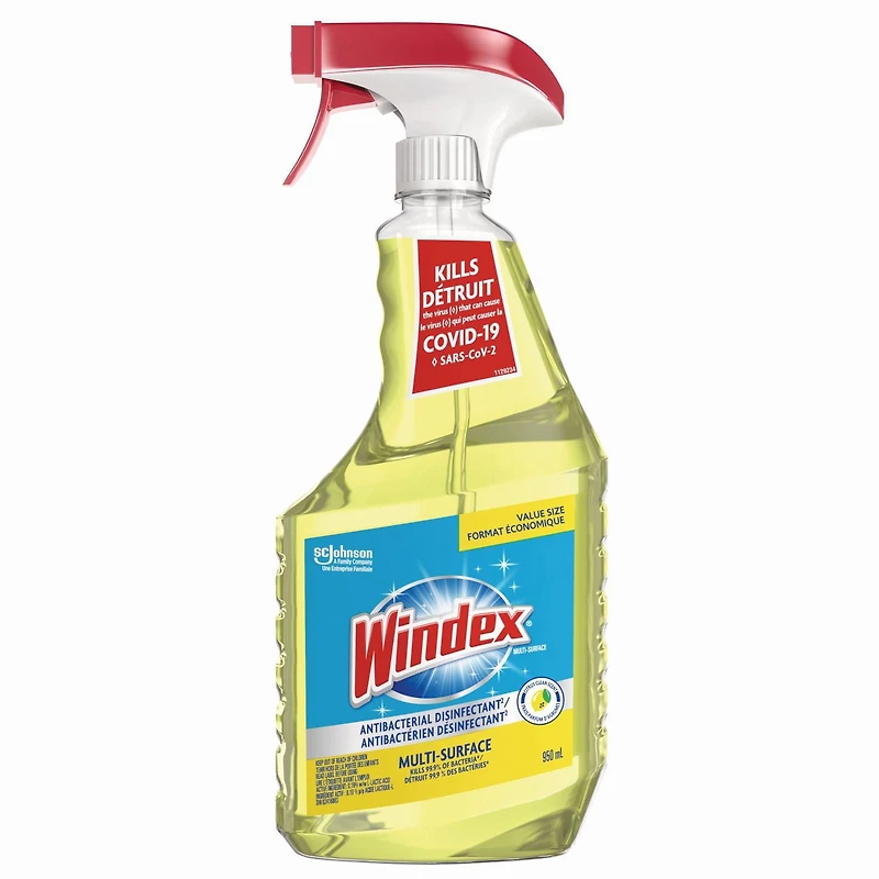 Windex Multi Surface Nettoyant Antibactérien Désinfectant 950 mL