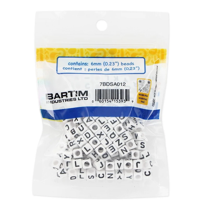TINY HANDS Alphabet Cube Beads, 200 pc, 6 mm, Age 6+