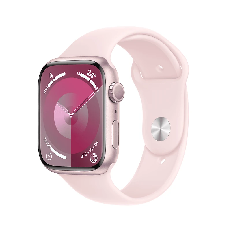 Apple Watch Series 9 GPS + Cellular 41mm Pink Aluminium Case with Light Pink Sport Band - S/M