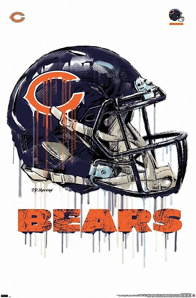 NFL Chicago Bears - Drip Helmet 20 Wall Poster, 22.375" x 34"