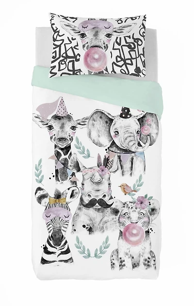 Gouchee Home Lika Twin 2-Piece Duvet Cover Set – Reversible Animal Print Cotton Bedding