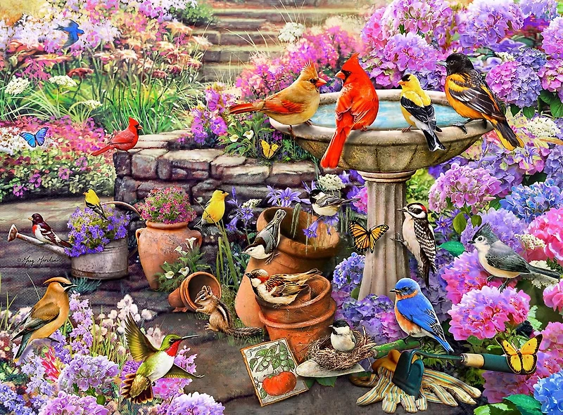 Buffalo Games Le puzzle Bird's Eye View Spring Clean Up en 1000 pièces