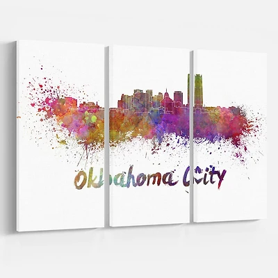 Design Art La Ligne D'Horizon De Oklahoma Art Sur Toile