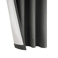 Loft Living Elba Total Blackout Textured Grommet Single Curtain Panel 52" x 63" in Charcoal