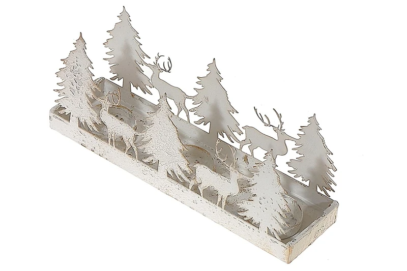 Décor De Table Forêt Blanche Et Cerf