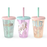 Zak Designs Princess 16,5oz Gobelet à Changement de Couleur 3pk