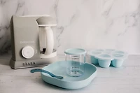 Assiette silicone ventouse bleu ciel