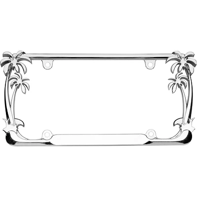 Cruiser Accessories, cadre chromé avec palmier pour plaque d’immatriculation