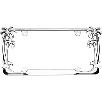 Cruiser Accessories, cadre chromé avec palmier pour plaque d’immatriculation