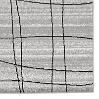Tapis Capri Mod Plaid gris & noir de 6 pi 5 po x 9 pi 3 po