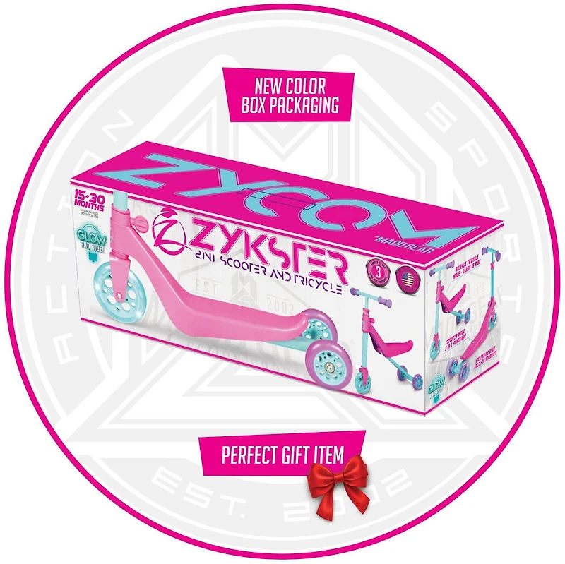 ZYCOM ZYKSTER SCOOTER 2-IN-1 - Pink Teal