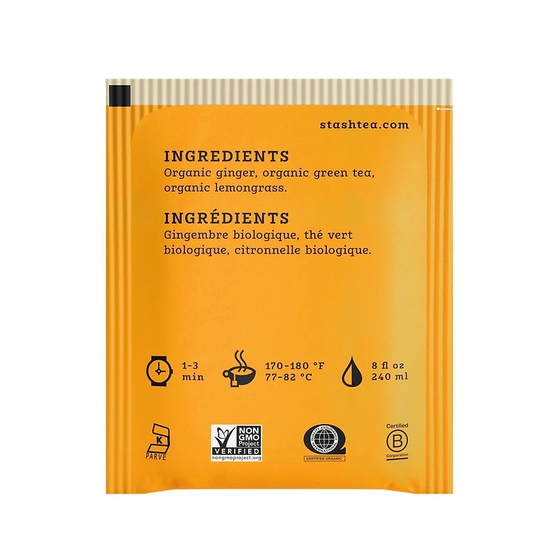 Stash Organic Lemon Ginger Green Tea