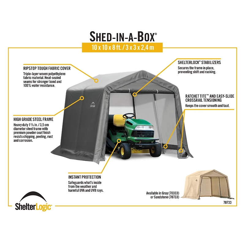 Toit 10 x 10, abri auto autoportant et terrasse.