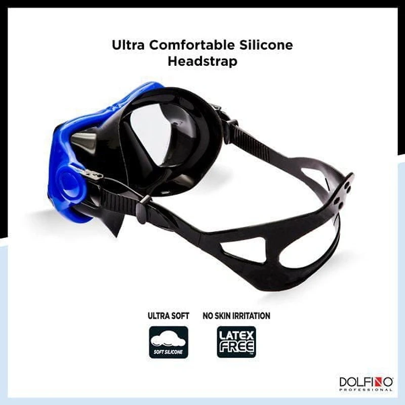 Masque de natation adulte Dolfino Pro Theos Bleu