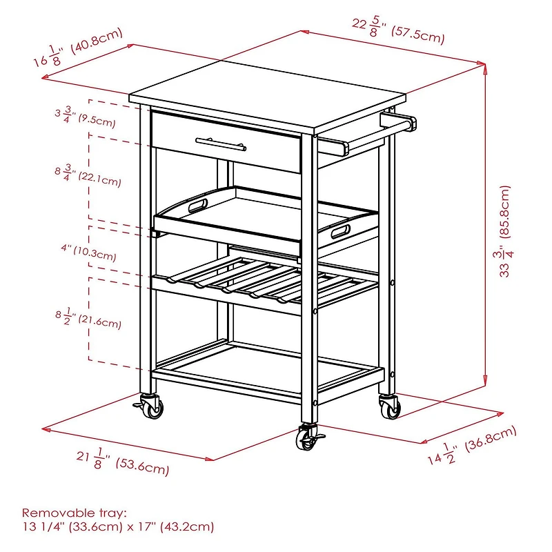 Winsome Anthony Kitchen Cart Stainless Steel - 20326