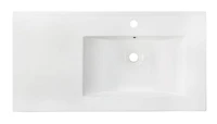 American Imaginations 23.75-in. W Wall Mount Dawn Grey Vanity Set For 1 Hole Drilling Beige Top White UM Sink AI-23839