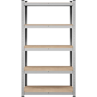 Fullfurnique Étagère de rangement métallique avec étagères réglables hauteur 180 cm argent