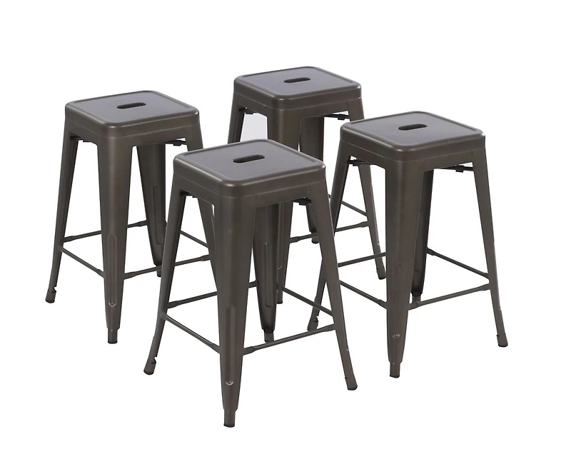 Ensemble de 4 tabourets de bar en métal de 24 po de Mainstays - Multicolores