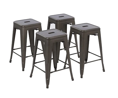 Ensemble de 4 tabourets de bar en métal de 24 po de Mainstays - Multicolores