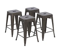 Ensemble de 4 tabourets de bar en métal de 24 po de Mainstays - Multicolores
