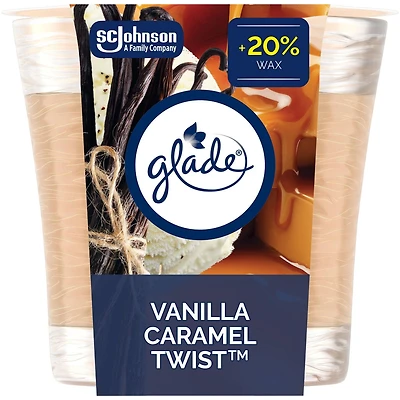 Glade® Chandelle parfumée, tourbollin de vanille et de caramel chandelle à une mèche,