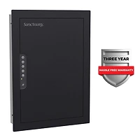 Sanctuary 21.8" Tall In-Wall Vault, Steel Vault, Designed To Mount For Home & Office With Electronic Lock, Black (0.49 Cu. Ft.) - SA-IWV-B