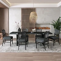 Dining Chairs Set of 2, Upholstered Side Chairs with Cane Back & Wooden Legs, Mid Century Modern Designed Chairs Living Room Kitchen Chairs