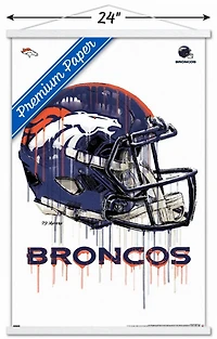 NFL Denver Broncos - Drip Helmet 20 Wall Poster, 14.725" x 22.375" Framed