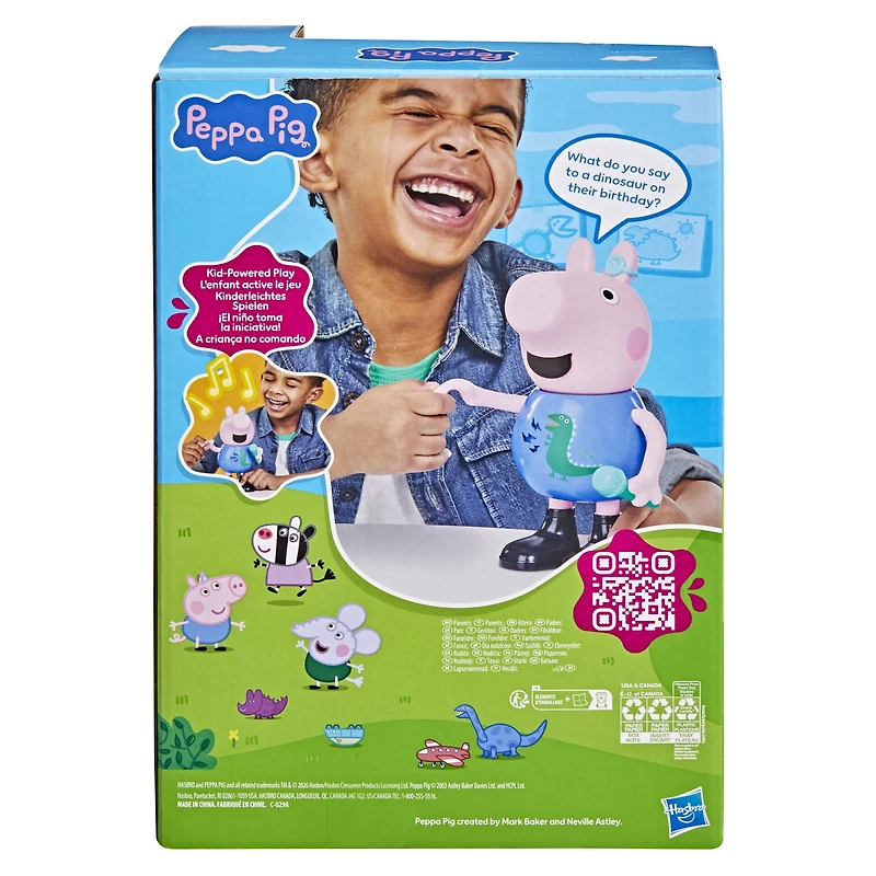 Jouets Peppa Pig Figurine George qui chante et fait des blagues, jouets musicaux préscolaires pour garçons et filles, 3 ans et plus - Version anglaise