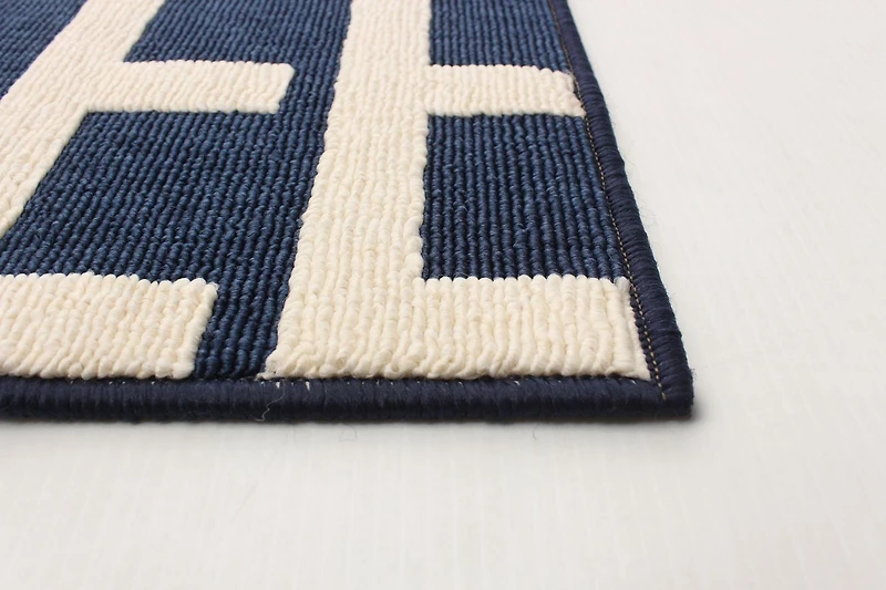 ECARPET Indoor/Outdoor for Balcony, Patio and Garden Villa Blue Rug