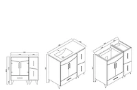 Imaginations Américaines  36 po W Vanity Base Set  Gris
