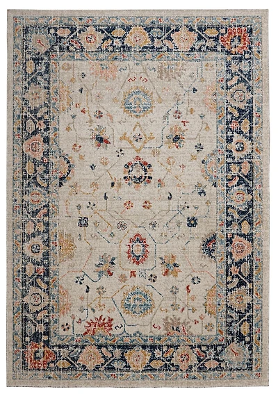 Great Zero Leona Ivory & Blue 3' x 5' Accent Rug