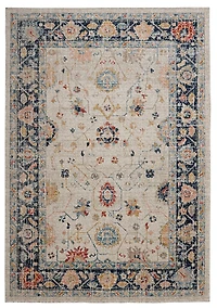Great Zero Leona Ivory & Blue 3' x 5' Accent Rug