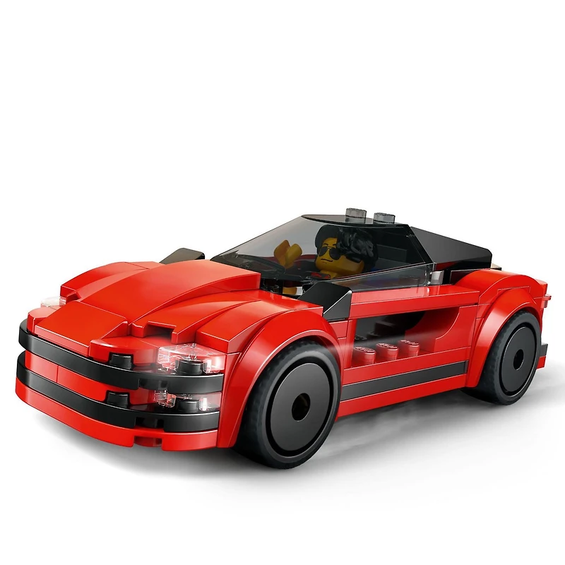 LEGO City Red Sports Car Toy - Building Toy for Kids, Boys and Girls, Ages 5+ - Educational Gift for Birthdays and Holidays - Includes Driver Minifigure and Other Accessories - 60448, Includes 109 Pieces, Ages 5+