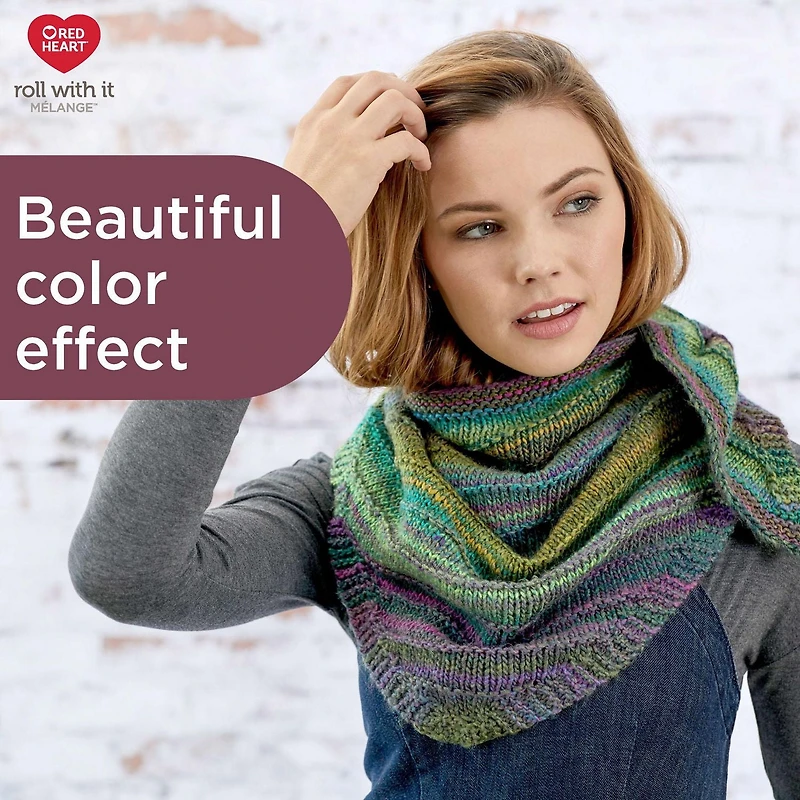Red Heart® Roll with it melange™ #4 Worsted (Medium) Acrylique Fil, 5.29oz/150g 389 Yards