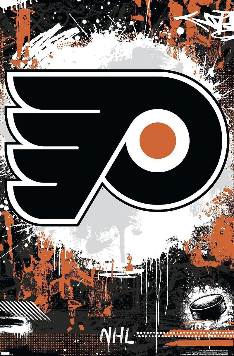 NHL Philadelphia Flyers - Maximalist Logo 23 Wall Poster, 22.375" x 34"