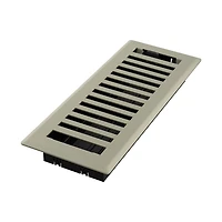 Imperial 3" x 10" Satin Nickel Steel Floor Register, Montezuma, 3"x10" SNKL Montezuma Flr Reg