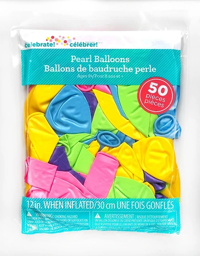 50Pcs Balloon Pearl LUX, 50CT x 12in Helium Latex Balloon
