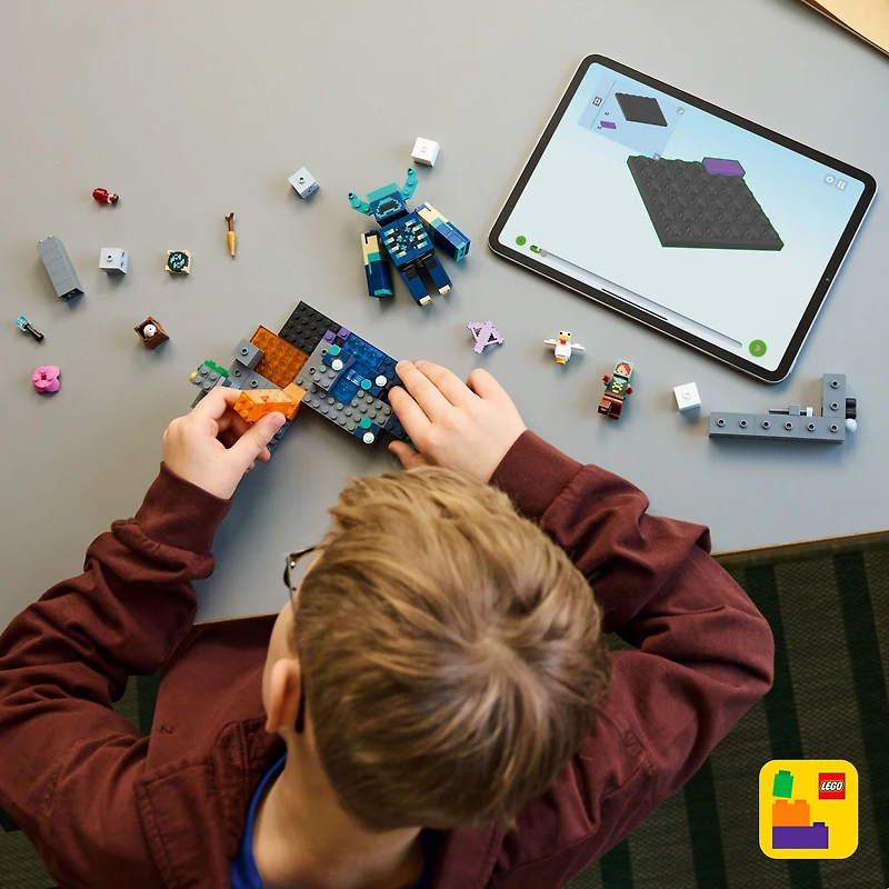 LEGO Minecraft La Rencontre avec le Gardien, Produit de Jeu Vidéo à Collectionner 21274 LEGO La rencontre avec 21274