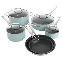 Martha Stewart 10-Piece Nonstick Cookware Set, Martha Blue