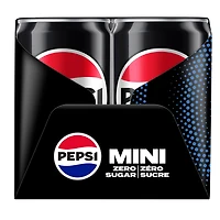 Pepsi Zéro sucre 6 x 222mL, Mini Cans