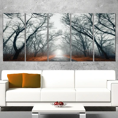 Design Art Mystic Road in Forest Landscape Photo Canvas Print