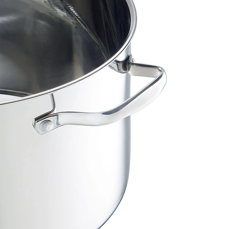 Faitout en acier inoxydable avec couvercle en verre Mainstays 13 pte, prêt pour l’induction