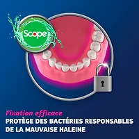 Adhésif sûr pour prothèses Fixodent Plus à saveur de Scope 57g